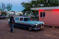 1957 Hudson Hornet, Route 66, Tucumacari, Blue Swallow, -3656