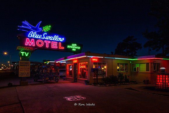Blue Swallow neon, Route 66, Tucumacari, Blue Swallow, -3672