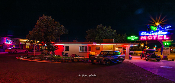 Blue Swallow neon, Route 66, Tucumacari, Blue Swallow, -3680