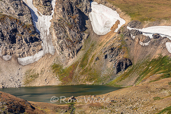 snowpack, ponds, mountains, Beartooth Highway-9888