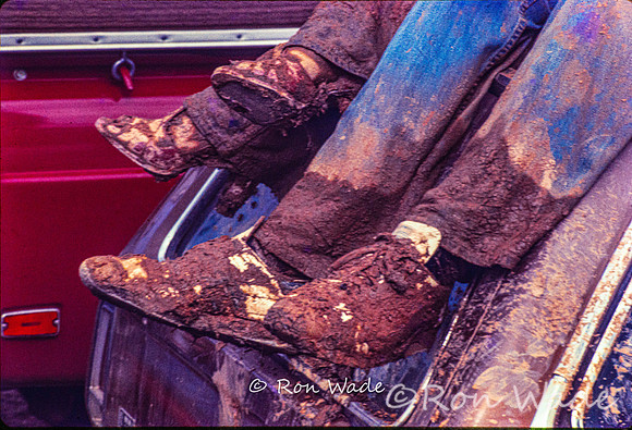 Slippery when wet, Atlanta 500, mud,  April '77-01129-2
