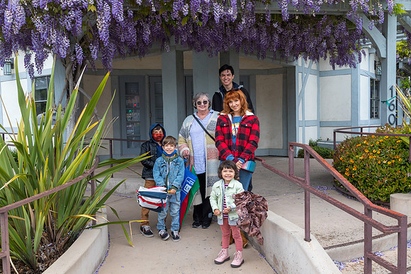 James, Beckett, Sadie, Sara.Steve, Kat, flowers, Solvang,-5204