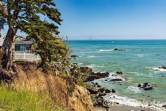 house falling into ocean, Cayucos, California, -5394